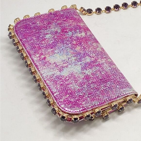 Aquazzura Mini Galactic Crystal Snake-Embossed Leather Shoulder Bag - Picture 6 of 10